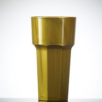GOLD Coloured Reusable Plastic Hiball Glass 